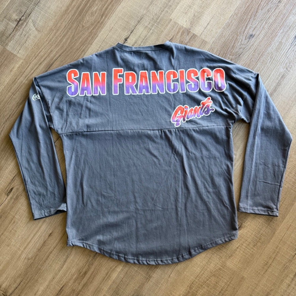 San Francisco Giants Spirit Jersey Shirt Long Sleeve Gray SF MLB Large